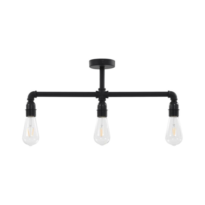 Plafonnier Noir 3 ampoules E27