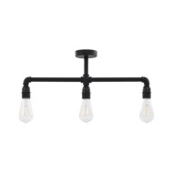 Plafonnier Noir 3 ampoules E27