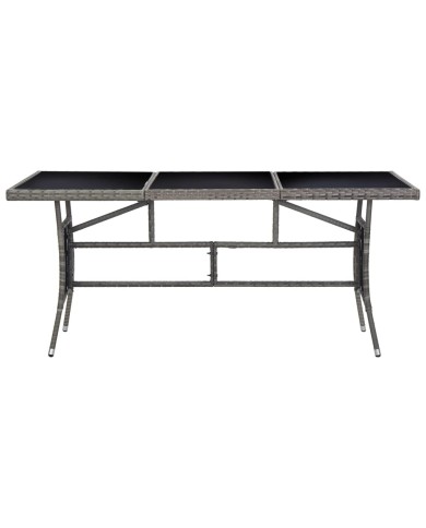 Table de jardin Gris 170x80x74 cm Résine tressée