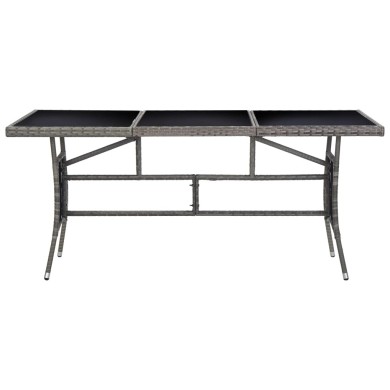 Table de jardin Gris 170x80x74 cm Résine tressée