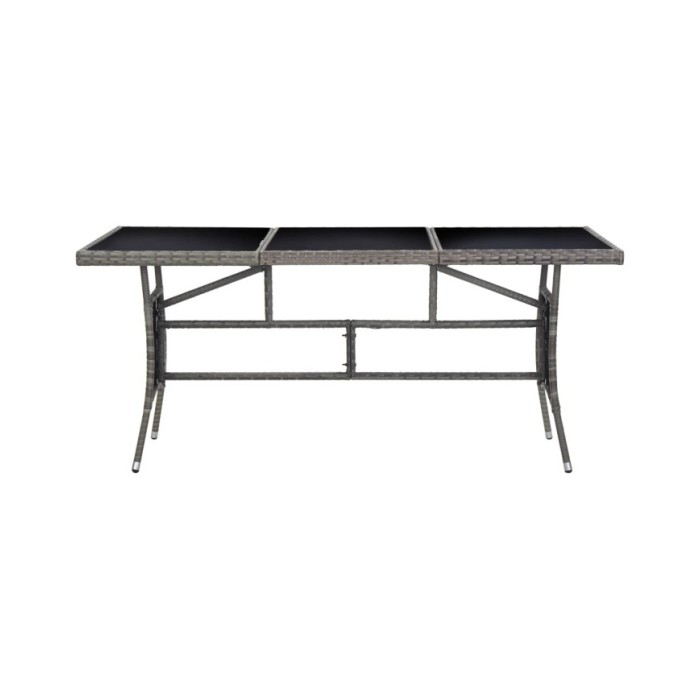 Table de jardin Gris 170x80x74 cm Résine tressée