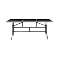 Table de jardin Gris 170x80x74 cm Résine tressée
