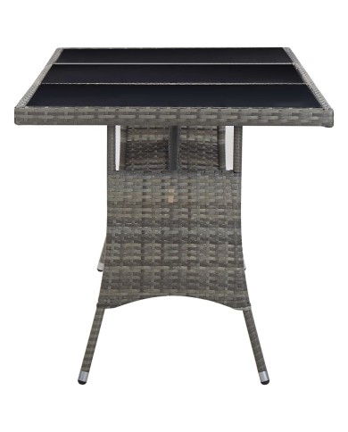 Table de jardin Gris 170x80x74 cm Résine tressée