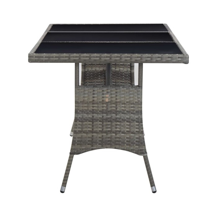 Table de jardin Gris 170x80x74 cm Résine tressée