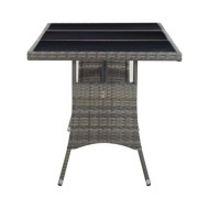 Table de jardin Gris 170x80x74 cm Résine tressée