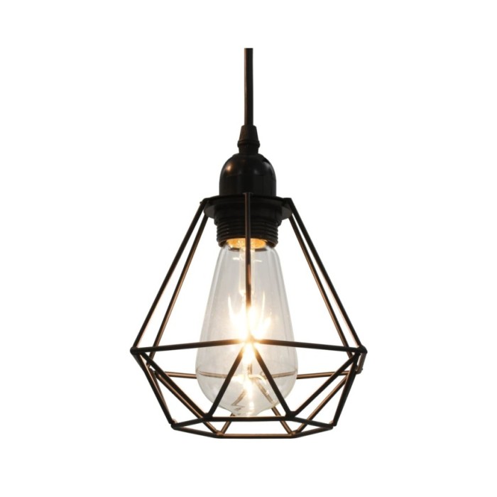 Plafonnier avec design de diamant Noir 3 ampoules E27