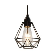 Plafonnier avec design de diamant Noir 3 ampoules E27
