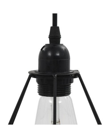 Plafonnier avec design de diamant Noir 3 ampoules E27