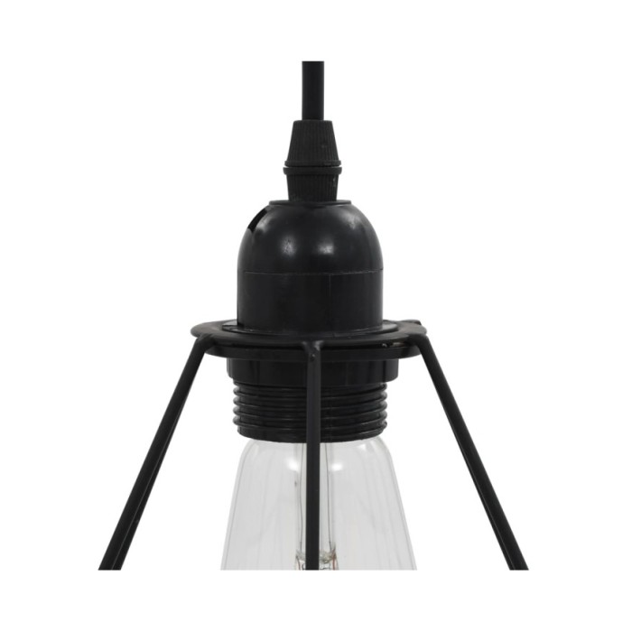 Plafonnier avec design de diamant Noir 3 ampoules E27