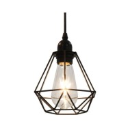 Plafonnier avec design de diamant Noir 3 ampoules E27