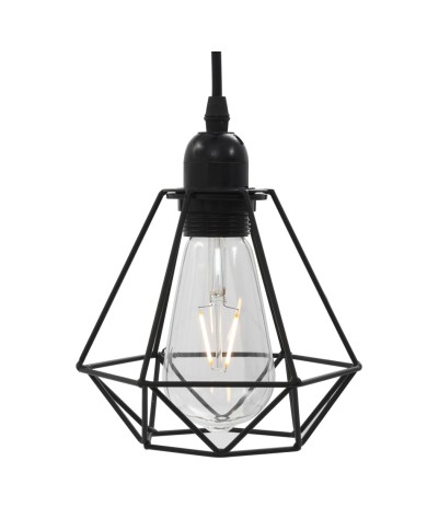 Plafonnier avec design de diamant Noir 3 ampoules E27