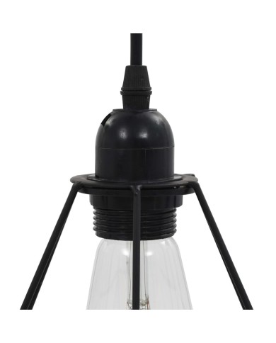 Plafonnier avec design de diamant Noir 3 ampoules E27