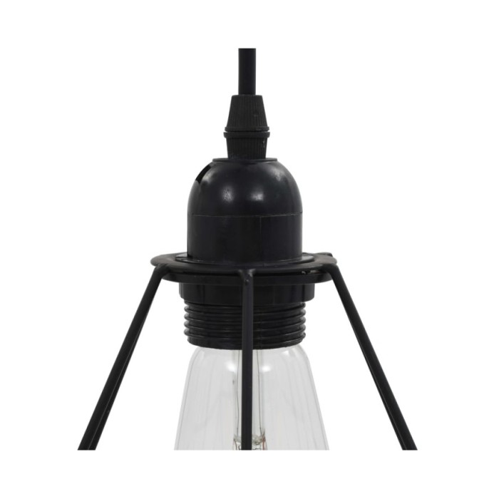 Plafonnier avec design de diamant Noir 3 ampoules E27
