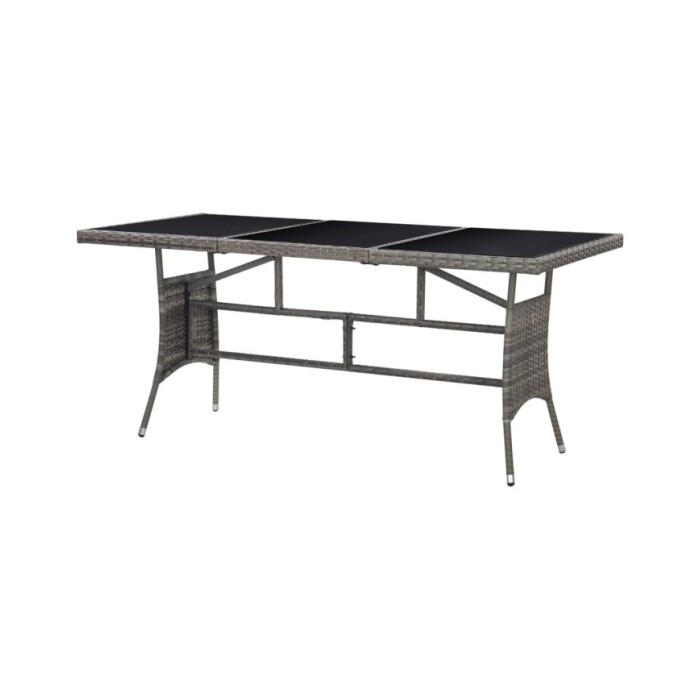 Table de jardin Gris 170x80x74 cm Résine tressée