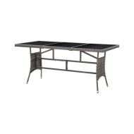 Table de jardin Gris 170x80x74 cm Résine tressée