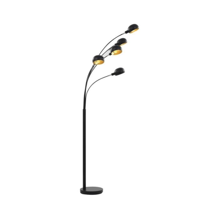 Lampadaire 200 cm 5 x E14 Noir et doré