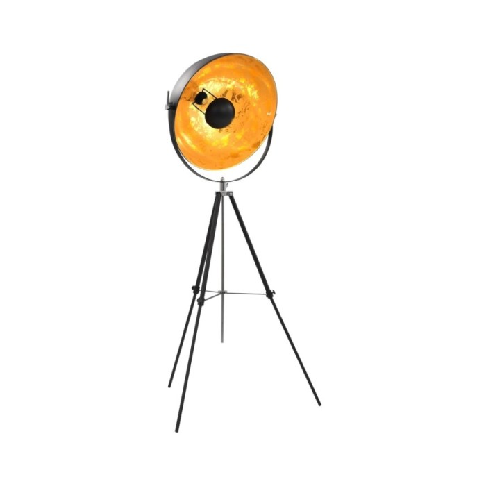 Lampadaire E27 Noir et doré 51 cm