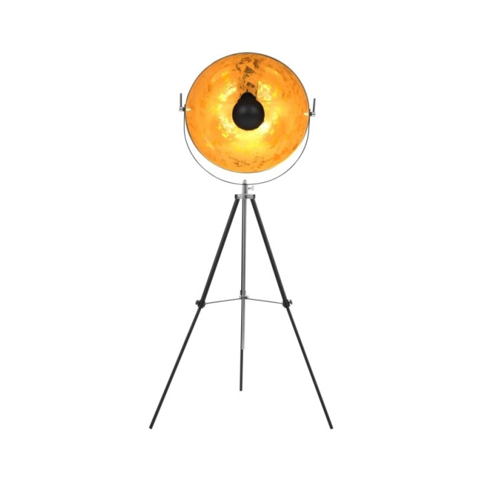 Lampadaire E27 Noir et doré 51 cm