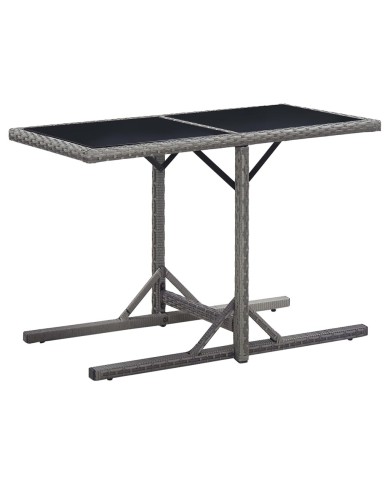 Table de jardin Anthracite 110x53x72 cm Verre et résine tressée