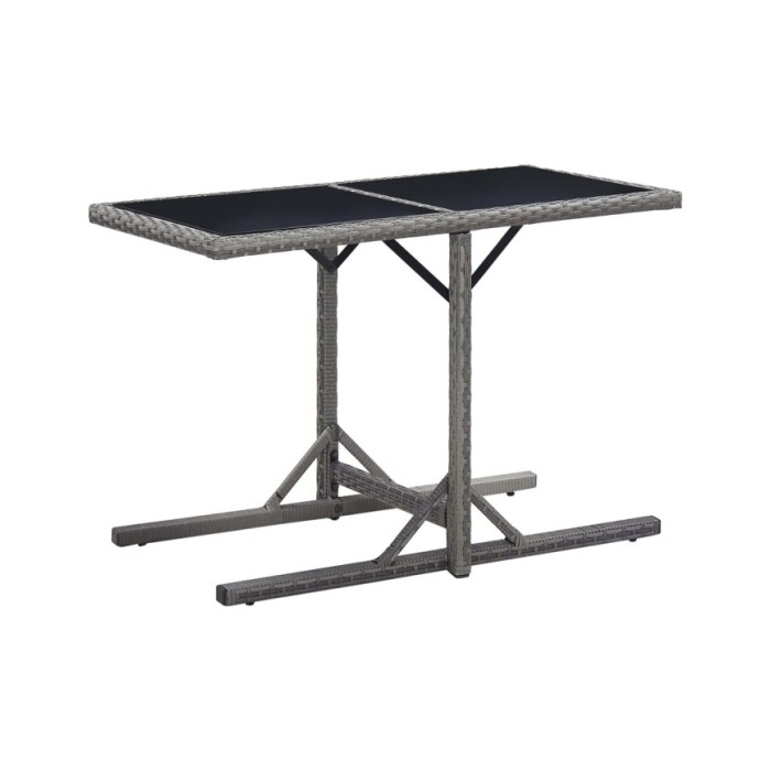 Table de jardin Anthracite 110x53x72 cm Verre et résine tressée