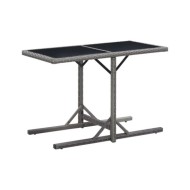 Table de jardin Anthracite 110x53x72 cm Verre et résine tressée