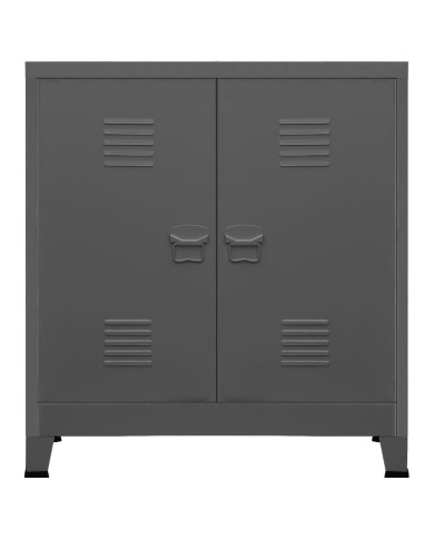 Table de jardin Anthracite 110x53x72 cm Verre et résine tressée