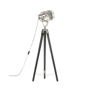 Lampadaire à trépied Noir Bois de manguier massif 97 cm