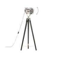 Lampadaire à trépied Noir Bois de manguier massif 97 cm