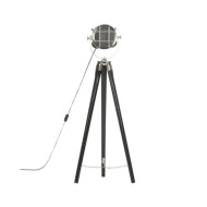 Lampadaire à trépied Noir Bois de manguier massif 97 cm