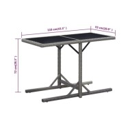 Table de jardin Anthracite 110x53x72 cm Verre et résine tressée