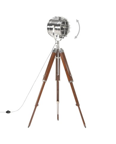 Lampadaire à trépied Bois de manguier massif 165 cm
