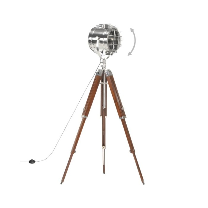 Lampadaire à trépied Bois de manguier massif 165 cm