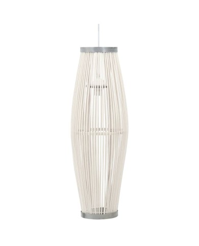 Lampe suspendue Blanc Osier 40 W 25x62 cm Ovale E27