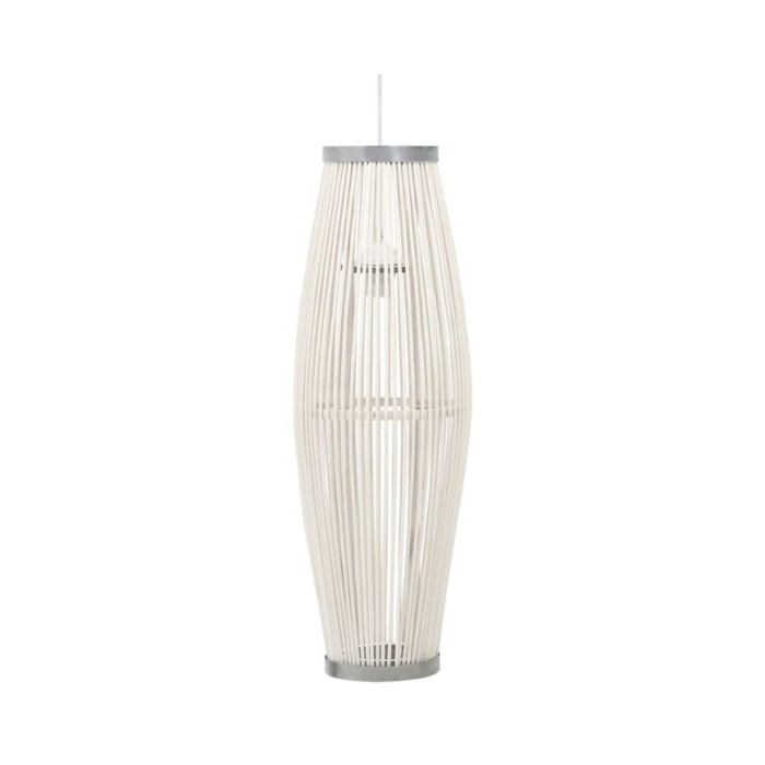 Lampe suspendue Blanc Osier 40 W 25x62 cm Ovale E27