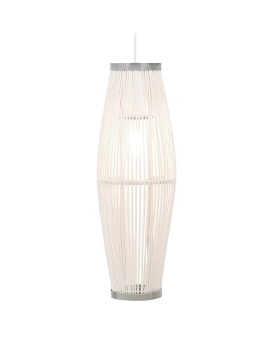 Lampe suspendue Blanc Osier 40 W 25x62 cm Ovale E27