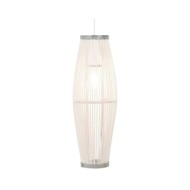 Lampe suspendue Blanc Osier 40 W 25x62 cm Ovale E27
