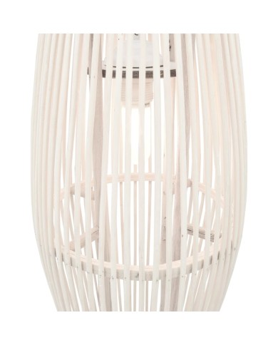 Lampe suspendue Blanc Osier 40 W 25x62 cm Ovale E27
