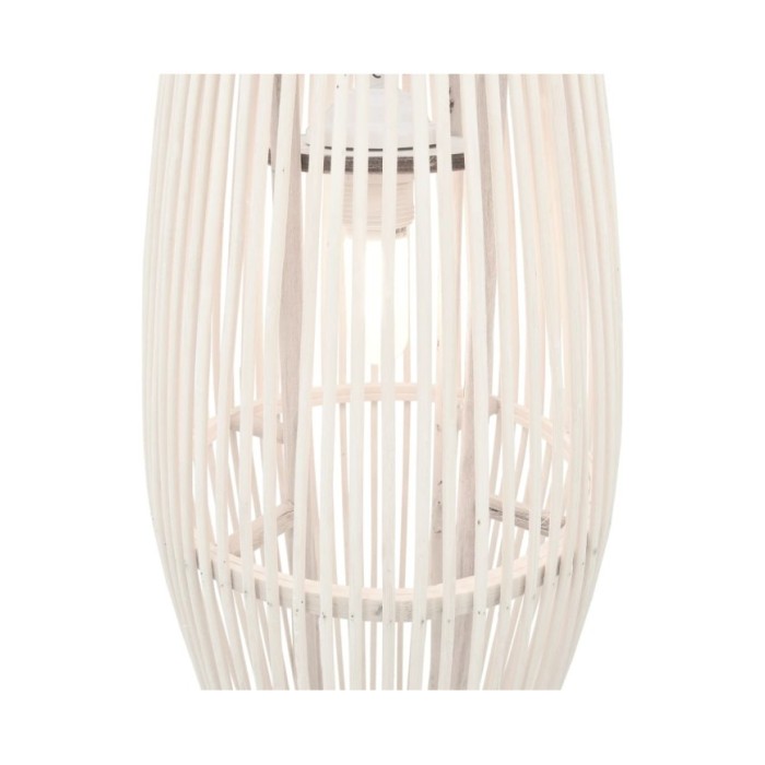 Lampe suspendue Blanc Osier 40 W 25x62 cm Ovale E27