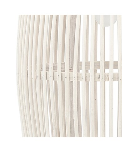 Lampe suspendue Blanc Osier 40 W 25x62 cm Ovale E27