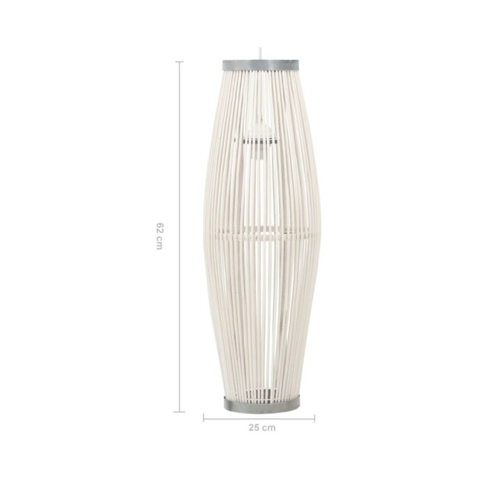 Lampe suspendue Blanc Osier 40 W 25x62 cm Ovale E27