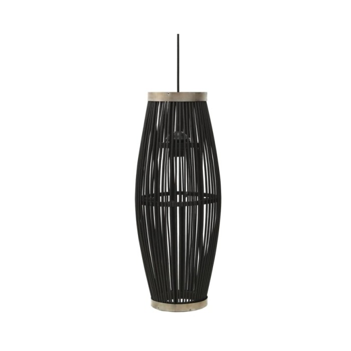 Lampe suspendue Noir Osier 40 W 25x62 cm Ovale E27