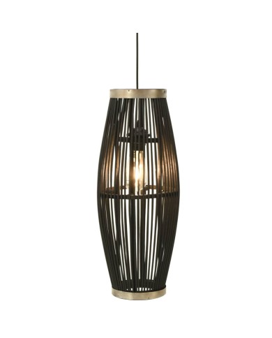 Lampe suspendue Noir Osier 40 W 25x62 cm Ovale E27