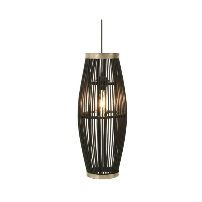 Lampe suspendue Noir Osier 40 W 25x62 cm Ovale E27