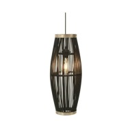 Lampe suspendue Noir Osier 40 W 25x62 cm Ovale E27