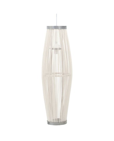 Lampe suspendue Blanc Osier 40 W 27x68 cm Ovale E27