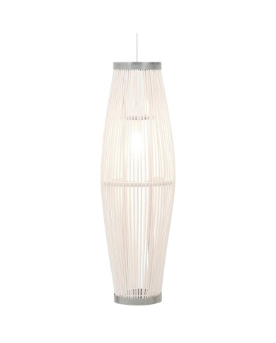 Lampe suspendue Blanc Osier 40 W 27x68 cm Ovale E27