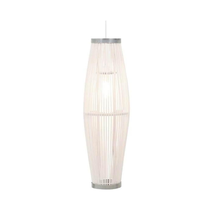 Lampe suspendue Blanc Osier 40 W 27x68 cm Ovale E27