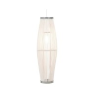 Lampe suspendue Blanc Osier 40 W 27x68 cm Ovale E27