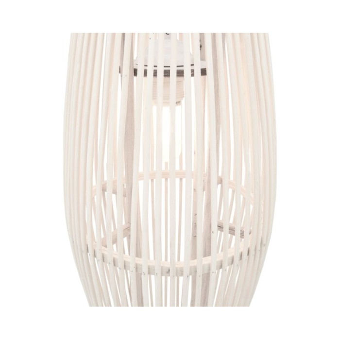 Lampe suspendue Blanc Osier 40 W 27x68 cm Ovale E27