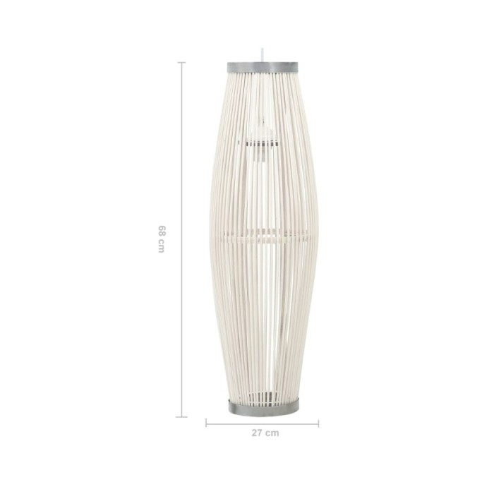 Lampe suspendue Blanc Osier 40 W 27x68 cm Ovale E27